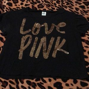 Vs PINK Bling Crop Tee